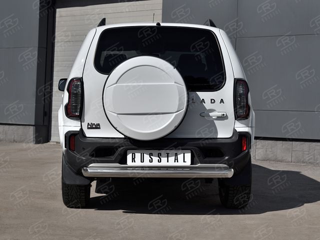 Защита RusStal заднего бампера d76 (дуга) для Lada Niva Travel 2021-2026. Артикул LNTZ-003564