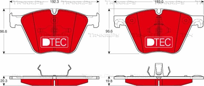 Тормозные колодки TRW DTEC COTEC передние для BMW X5 II (E70) 2010-2013. Артикул GDB1964DTE