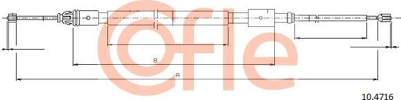 Трос ручника (тросик ручного тормоза) Cofle. Артикул 10.4716