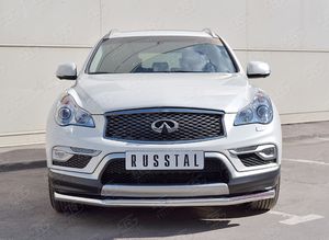 Защита RusStal переднего бампера d63 секция для Infiniti QX50 2014-2017. Артикул IQX5Z-002350