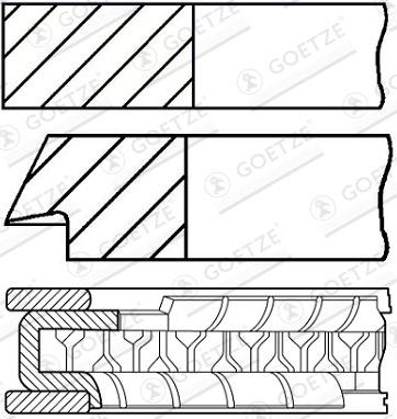 Поршневые кольца Goetze Engine. Артикул 08-522700-00