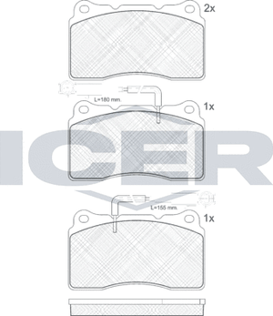 Тормозные колодки Icer передние для Alfa Romeo 159 2005-2012. Артикул 181730