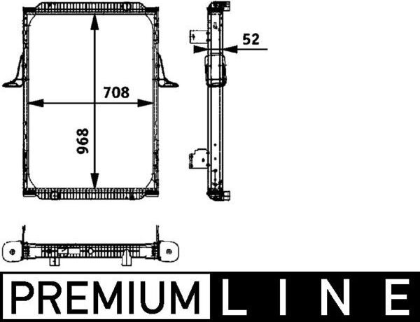 Радиатор охлаждения двигателя Mahle Premium для Renault Premium I 1996-2006. Артикул CR 704 000P