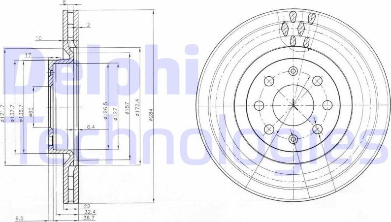 Тормозной диск Delphi. Артикул BG3944