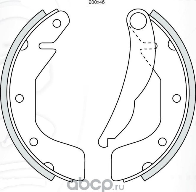 Колодка торм. задн. барабанная Dafmi DA132 к-т Chevrolet Lanos/Sens/Daewoo Nexia. Артикул DA132