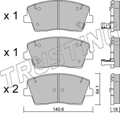 Тормозные колодки Trusting. Артикул 1168.0