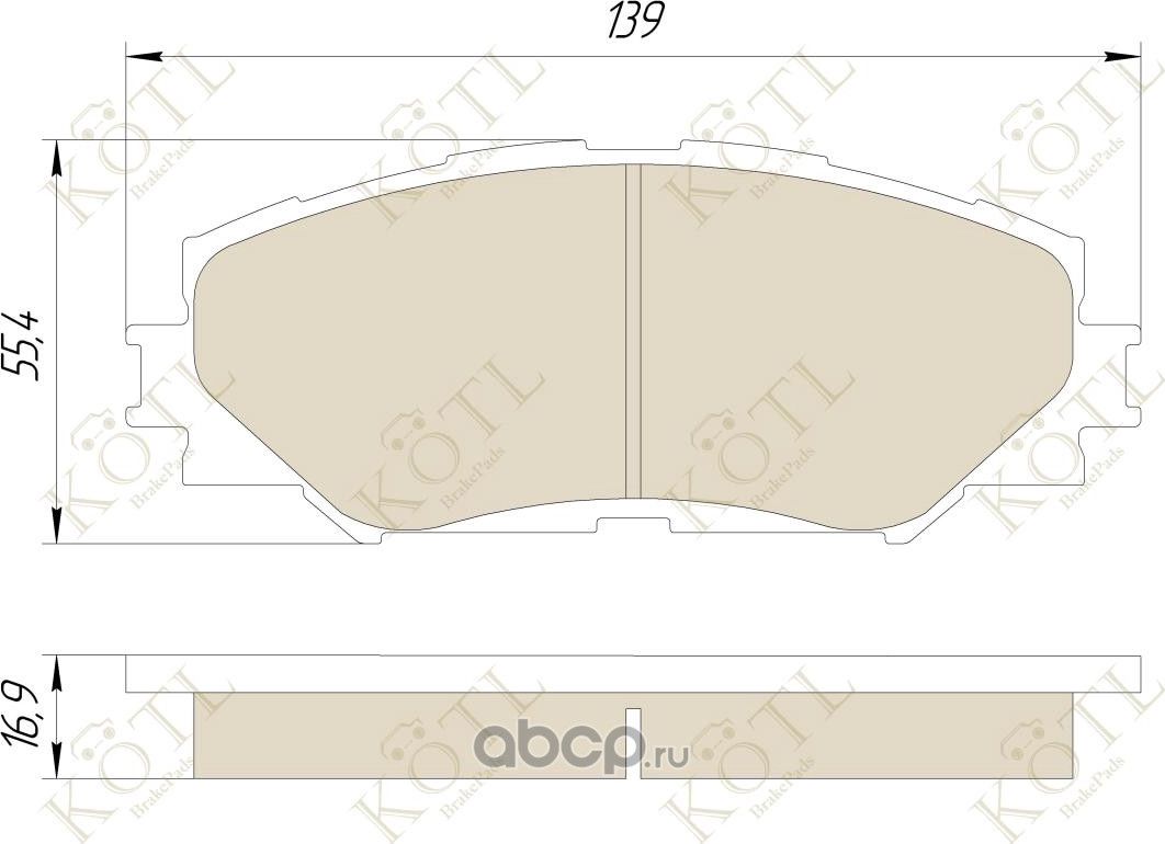 Колодки тормозные дисковые передние к-т TOYOTA AURIS 1.4-1.6 07-/COROLLA 1.4 07-/R (Kotl) Kotl. Артикул 3425kt