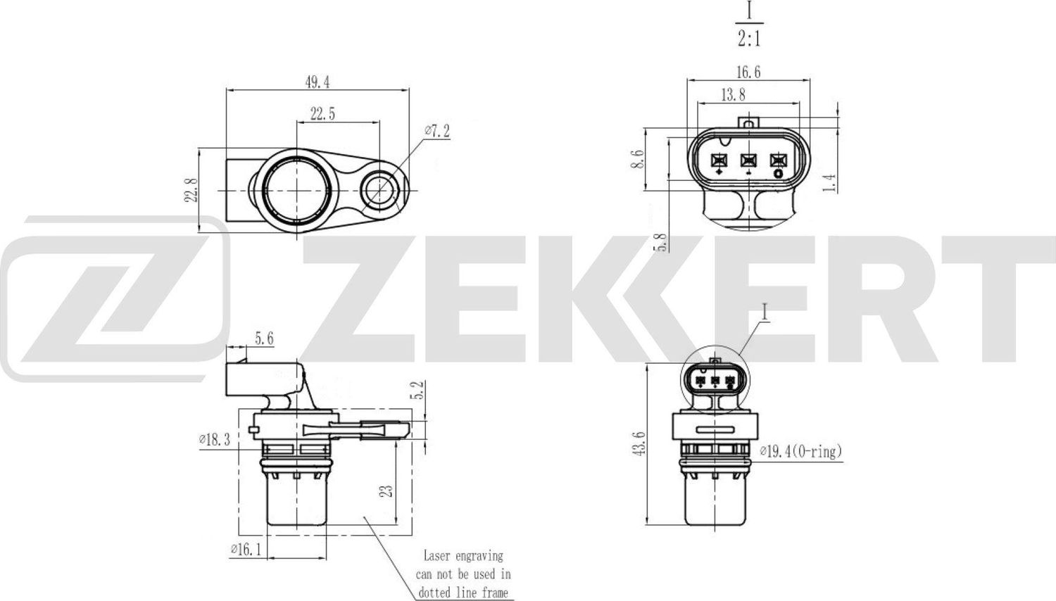 Датчик положения распредвала Zekkert. Артикул SE-5031