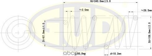 Пружина подвески G.U.D.. Артикул GCS295016
