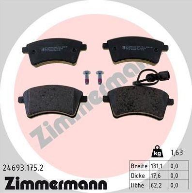 Тормозные колодки Zimmermann. Артикул 24693.175.2