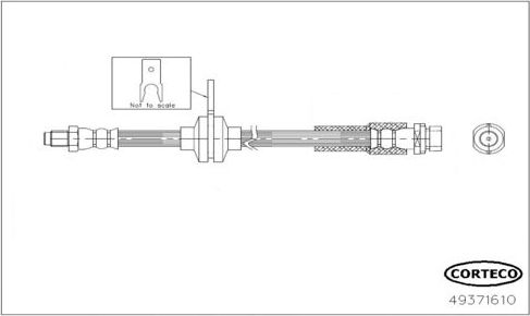 Тормозной шланг Corteco (EPDM (Этилен-пропиленовый каучук)). Артикул 49371610