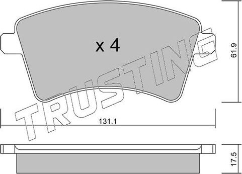Тормозные колодки Trusting передние для Mercedes-Benz Citan 2012-2026. Артикул 828.2