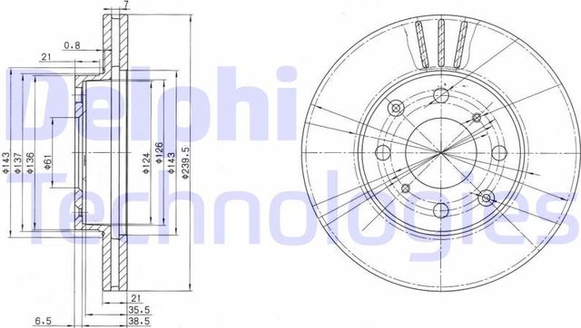 Тормозной диск Delphi передний для Honda Insight II 2009-2014. Артикул BG2673