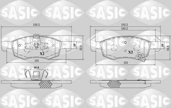 Тормозные колодки Sasic. Артикул 6216203