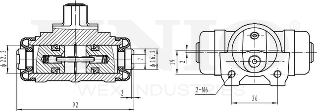 Цилиндр тормозной рабочий (Unio). Артикул BRC-20565