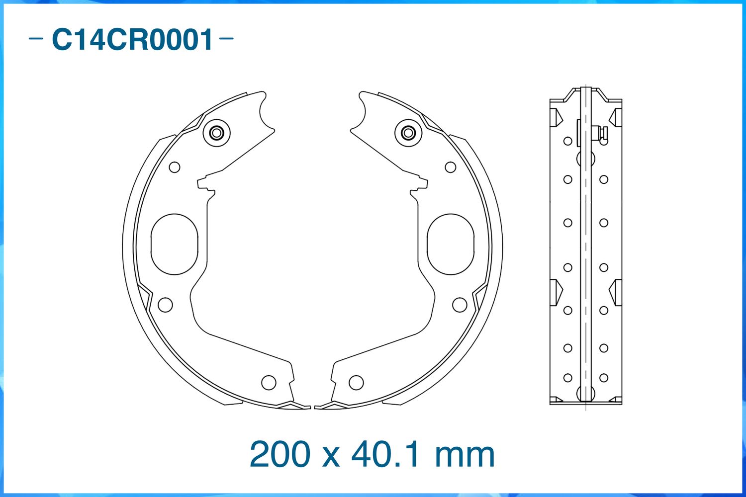 Колодки тормозные задние барабанные (Low Metallic) (Cworks). Артикул C14CR0001