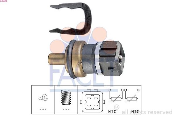 Датчик температуры охлаждающей жидкости Facet Made in Italy - OE Equivalent. Артикул 7.3232