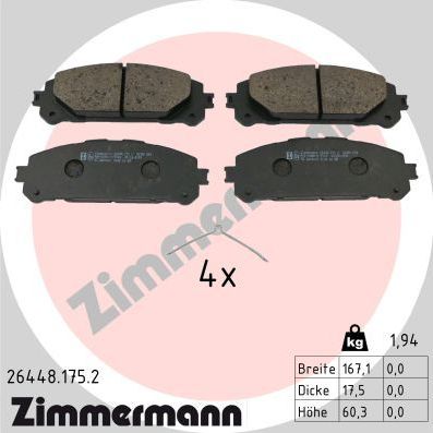 Тормозные колодки Zimmermann. Артикул 26448.175.2