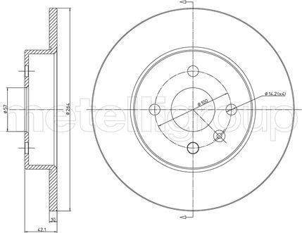 Тормозной диск Trusting задний для Opel Combo C 2001-2012. Артикул DF390