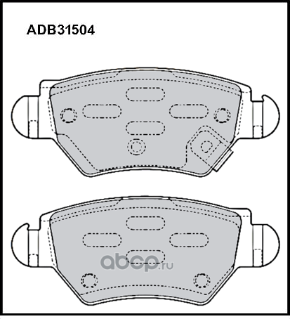 Колодки тормозные дисковые | зад | (Allied Nippon). Артикул ADB31504