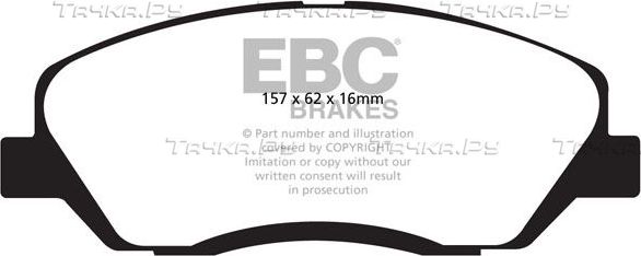 Тормозные колодки EBC Brakes передние для Kia Sorento II 2009-2026. Артикул DP61783