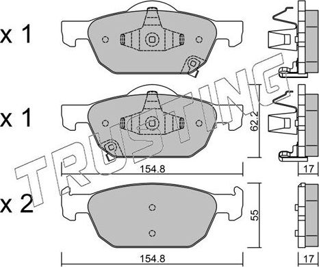 Тормозные колодки Trusting. Артикул 883.0
