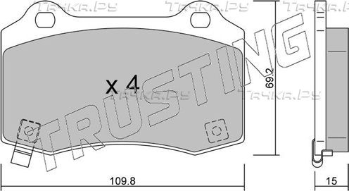 Тормозные колодки Trusting задние для Jeep Grand Cherokee III (WK) 2006-2010. Артикул 260.6