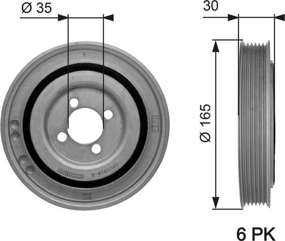 Шкив коленвала Gates DriveAlign® для Opel Corsa C 2003-2006. Артикул TVD1032