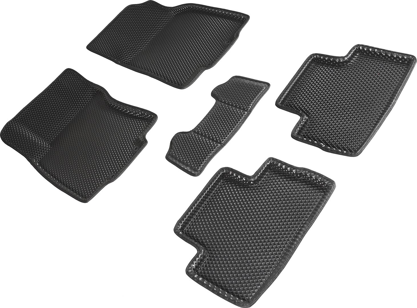 Коврики Seintex 3D EVA Ромб для салона Nissan Qashqai II (Российская сборка) 2015-2026 ЧЕРНЫЕ. Артикул 95210