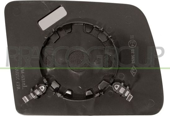 Зеркальное стекло бокового зеркала Prasco левое для Ford Transit Connect I 2009-2013. Артикул FD9347514