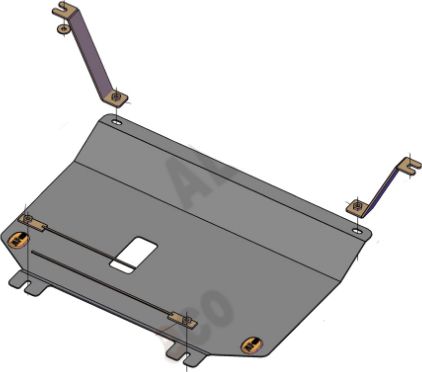 Защита алюминиевая Alfeco для картера и КПП Mitsubishi Colt рестайлинг 2008-2012. Артикул ALF.14.85al