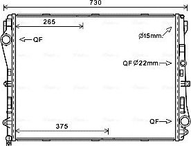 Радиатор охлаждения двигателя AVA. Артикул MS2667
