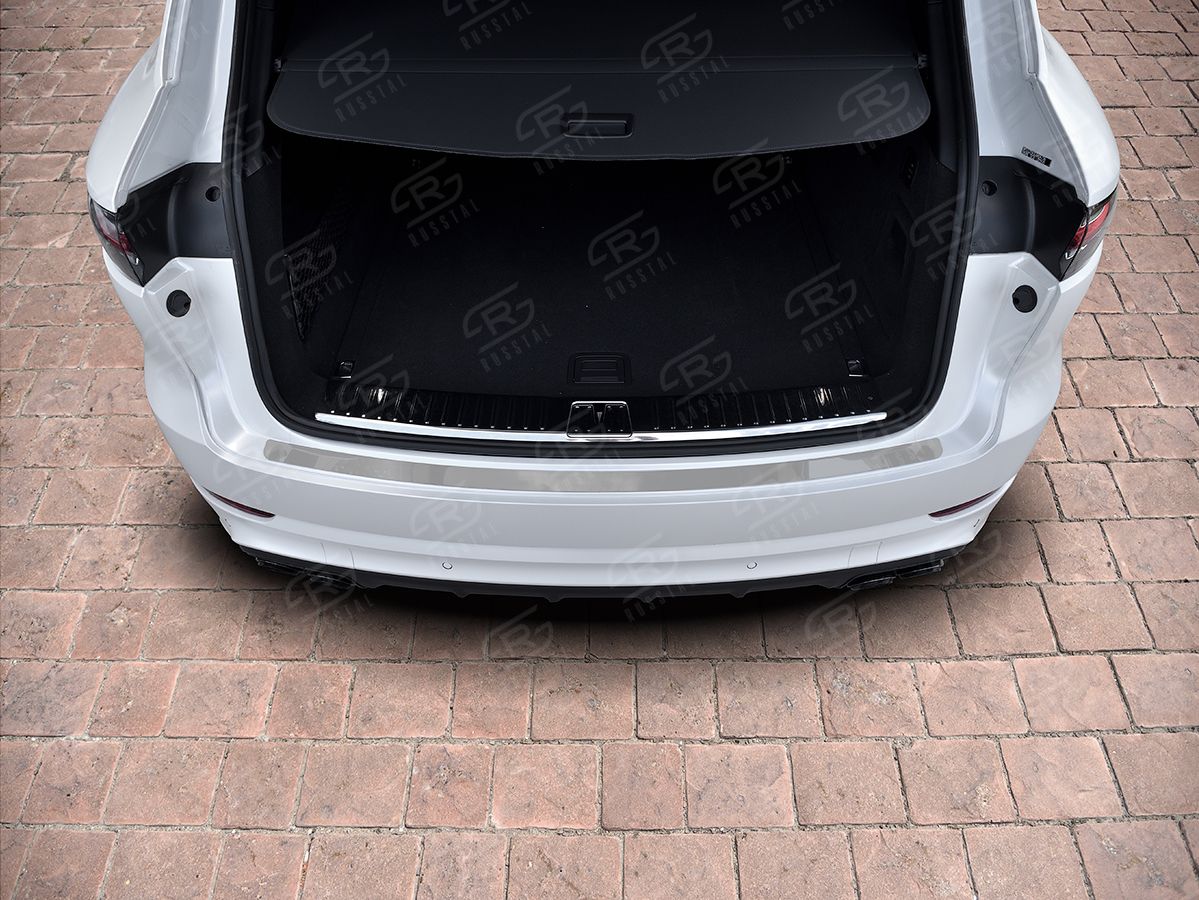 Накладка на задний бампер RusStal для Porsche Cayenne III 2017-2026 (нерж. зеркало). Артикул PRCAYN-003463