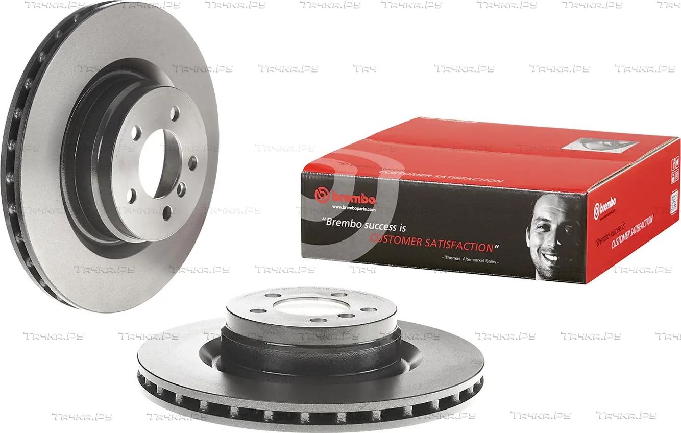 Тормозной диск Brembo PRIME LINE - UV Coated передний для Land Rover Range Rover III 2005-2012. Артикул 09.9372.21