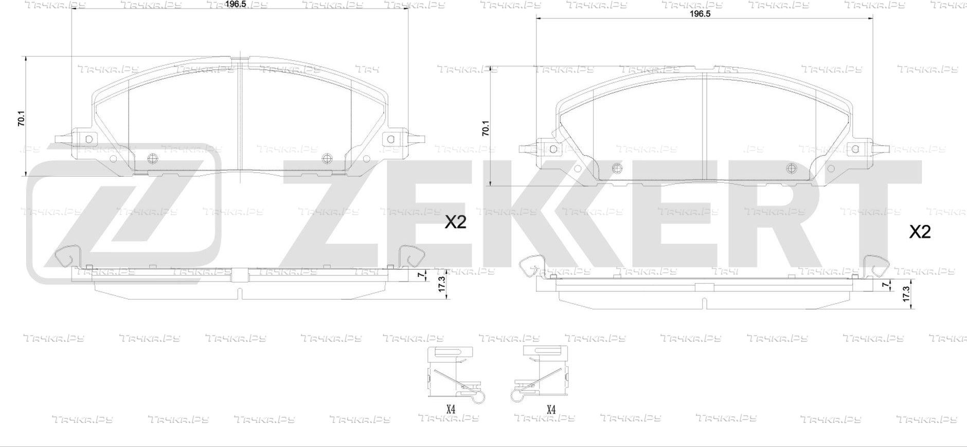 Тормозные колодки Zekkert. Артикул BS-1409