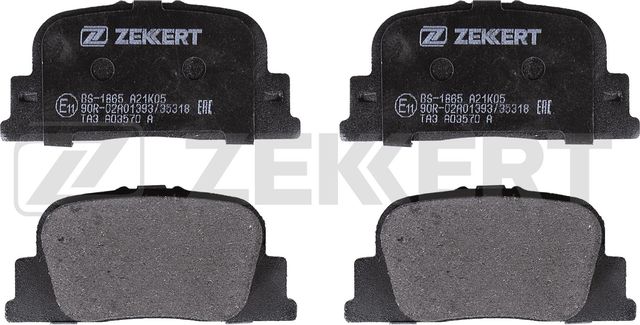 Тормозные колодки Zekkert задние для BYD F3 I 2005-2012. Артикул BS-1865