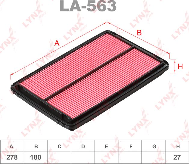 Воздушный фильтр LYNXauto. Артикул LA-563