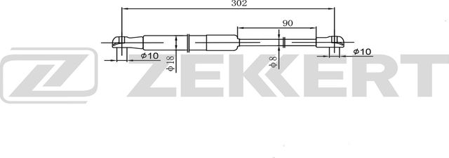 Амортизатор (упор) багажника Zekkert правый/левый для Renault Fluence I 2010-2017. Артикул GF-2591