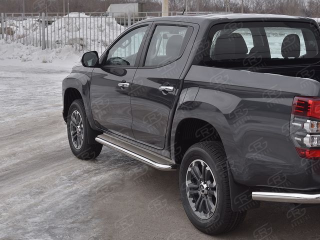 Защита порогов RusStal труба d63 с листом (вариант 3) для Mitsubishi L200 V рестайлинг 2018-2026. Артикул ML2L-0032683