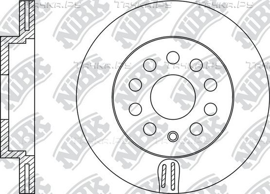 Тормозной диск NiBK передний для Volkswagen Jetta V 2004-2010. Артикул RN1179
