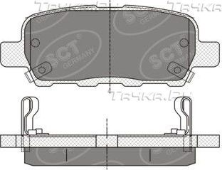 Тормозные колодки SCT-Germany задние для Nissan Cube Z12 2010-2026. Артикул SP339