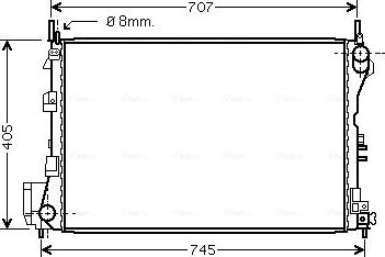 Радиатор охлаждения двигателя AVA для Saab 9-3 II 2002-2015. Артикул OL2340