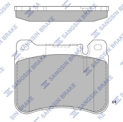 Тормозные колодки Sangsin Hi-Q. Артикул SP2329