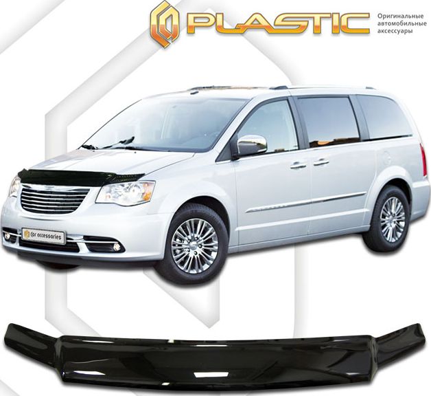 Дефлектор СА Пластик для капота (Classic черный) Chrysler Grand Voyager V Рестайлинг 2011-2016. Артикул 2010010109844