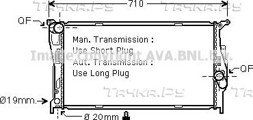 Радиатор охлаждения двигателя AVA для BMW 1 I (E81/E82/E87/E88) 2004-2011. Артикул BWA2293