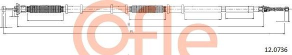 Трос ручника (тросик ручного тормоза) Cofle задний правый для Fiat Doblo I 2001-2015. Артикул 92.12.0736