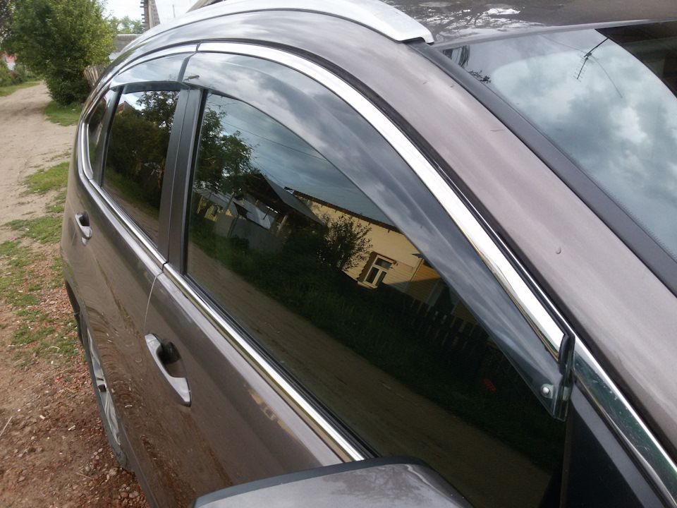 Дефлекторы Alvi-Style для окон (с нерж. молдингом) Honda CR-V IV 2012-2018. Артикул ALV301M