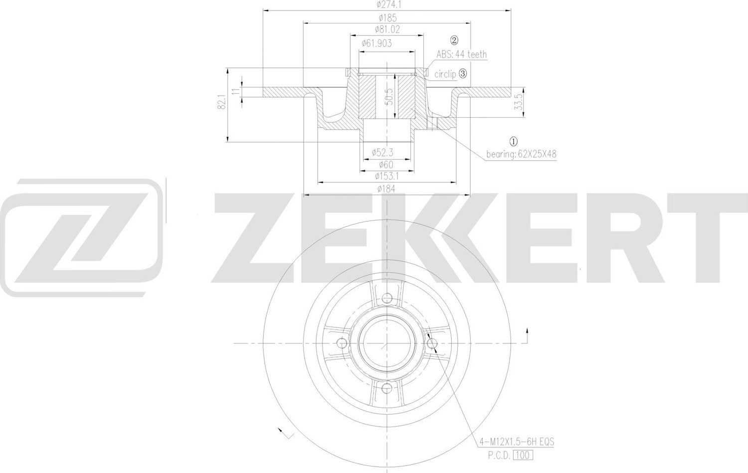 Тормозной диск Zekkert. Артикул BS-6654