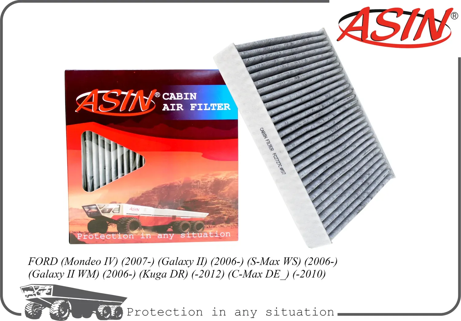 Фильтр салонный (Asin). Артикул ASINFC2727C