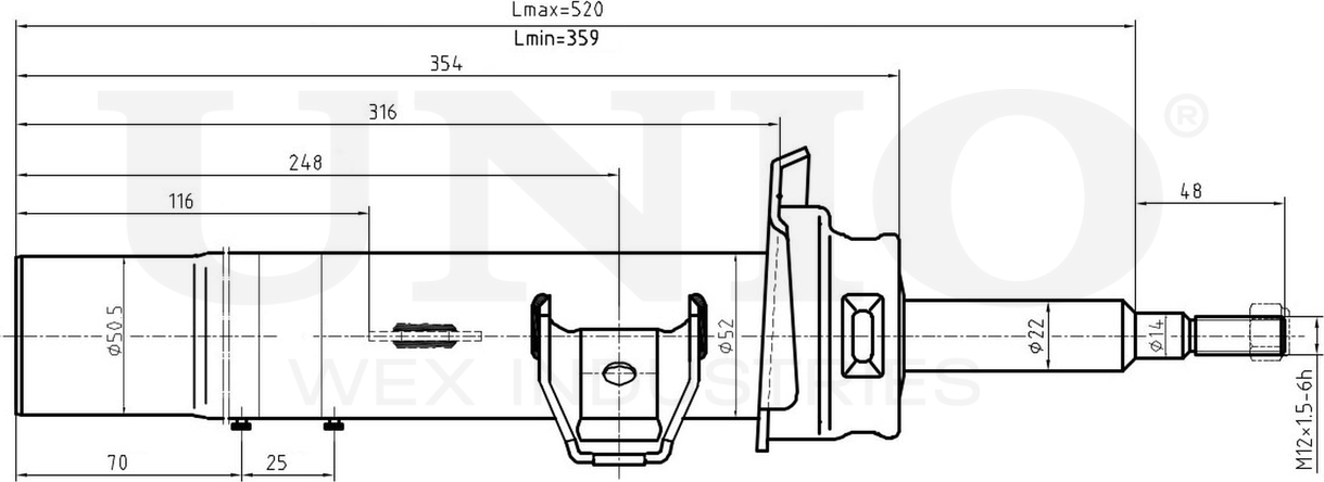 Амортизатор подвески (Unio). Артикул SAB-10102